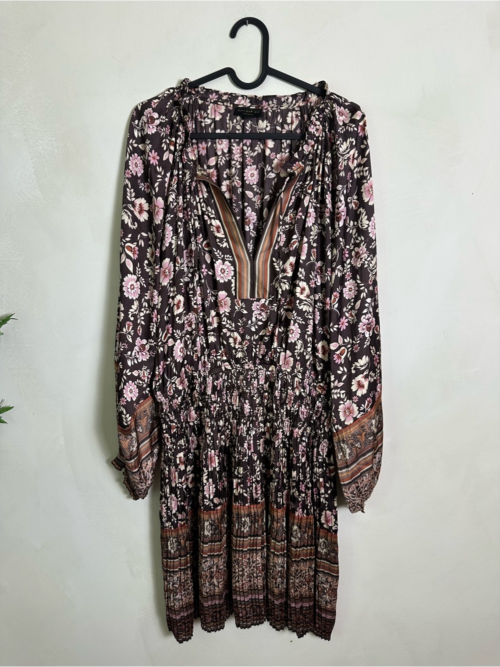 Anthropologie Current Air Alyce Dress XL Brown Pink